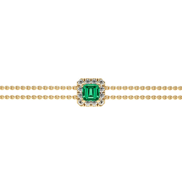 Bracelet émeraude entourage diamant Coup de Foudre - 3