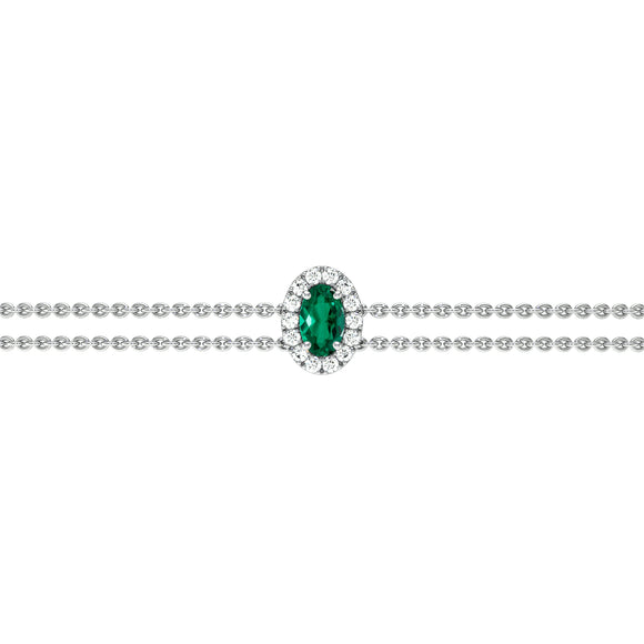 Bracelet émeraude entourage diamant Coup de Foudre - 4