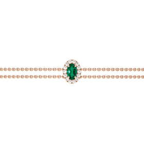 Bracelet émeraude entourage diamant Coup de Foudre - 4