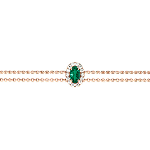 Bracelet émeraude entourage diamant Coup de Foudre - 4
