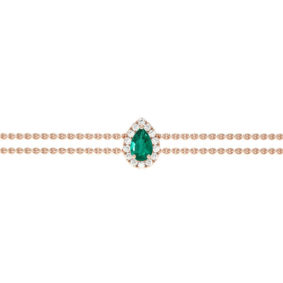 Bracelet émeraude entourage diamant Coup de Foudre - 5