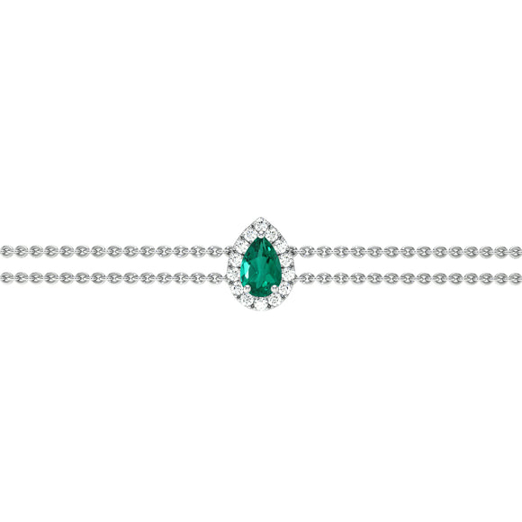 Bracelet émeraude entourage diamant Coup de Foudre - 5