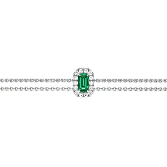 Bracelet émeraude entourage diamant Coup de Foudre - 6