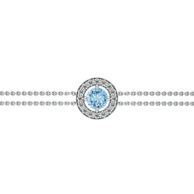 Bracelet entourage aigue-marine et diamant Promets Moi - 1