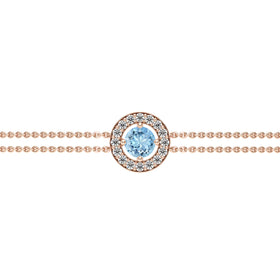 Bracelet entourage aigue-marine et diamant Promets Moi - 1