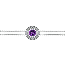 Bracelet entourage améthyste et diamant Promets Moi - 1