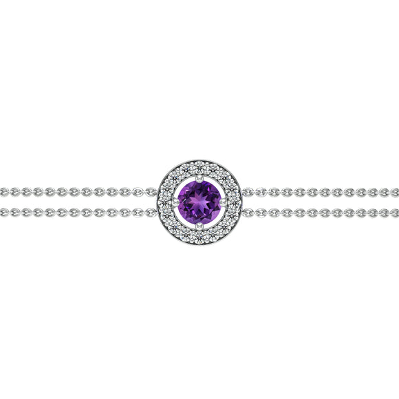 Bracelet entourage améthyste et diamant Promets Moi - 1
