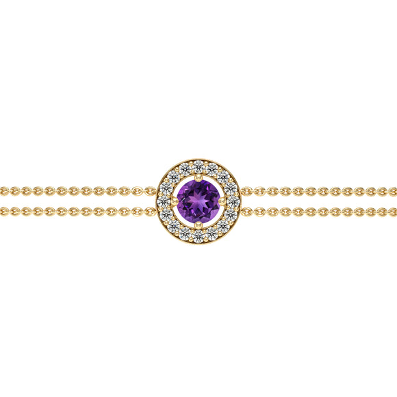 Bracelet entourage améthyste et diamant Promets Moi - 1