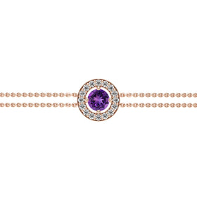 Bracelet entourage améthyste et diamant Promets Moi - 1