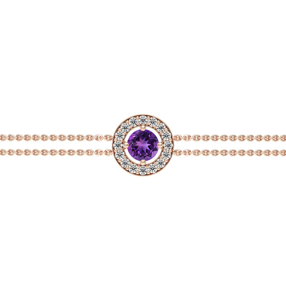 Bracelet entourage améthyste et diamant Promets Moi - 1