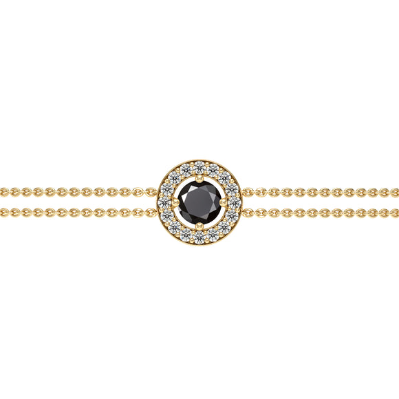 Bracelet entourage diamant noir Promets Moi - 1