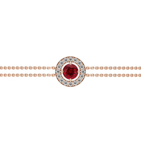 Bracelet entourage rubis et diamant Promets Moi - 1