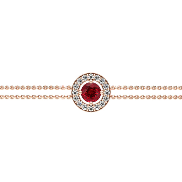 Bracelet entourage rubis et diamant Promets Moi - 1