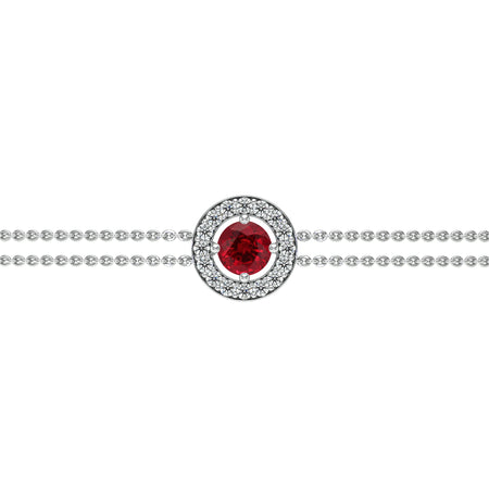 Bracelet entourage rubis et diamant Promets Moi - 1