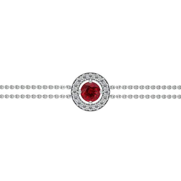 Bracelet entourage rubis et diamant Promets Moi - 1
