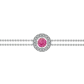 Bracelet entourage saphir rose et diamant Promets Moi - 1