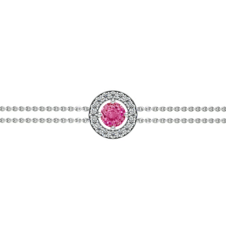 Bracelet entourage saphir rose et diamant Promets Moi - 1