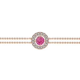 Bracelet entourage saphir rose et diamant Promets Moi - 1