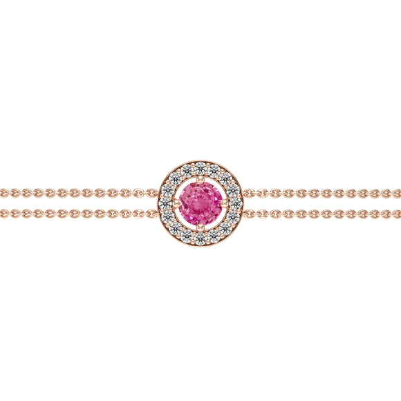 Bracelet entourage saphir rose et diamant Promets Moi - 1