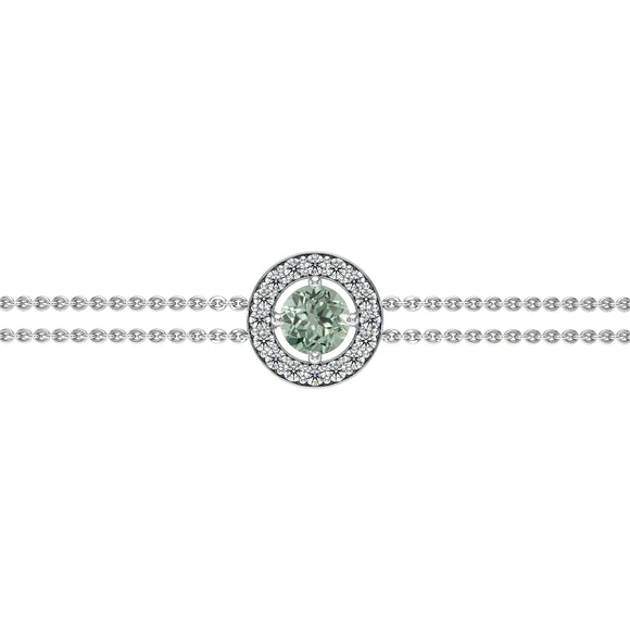 Bracelet entourage saphir vert et diamant Promets Moi - 1