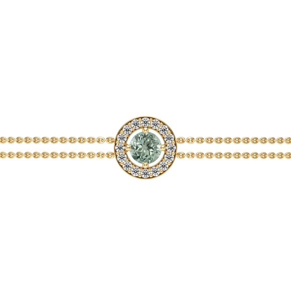 Bracelet entourage saphir vert et diamant Promets Moi - 1