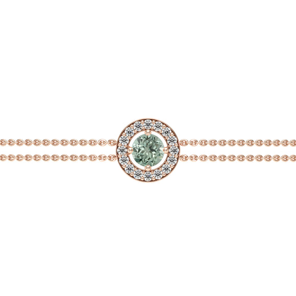 Bracelet entourage saphir vert et diamant Promets Moi - 1