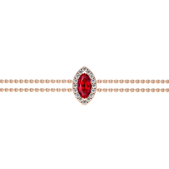 Bracelet rubis entourage diamant Coup de Foudre - 2