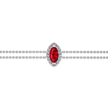 Bracelet rubis entourage diamant Coup de Foudre - 2