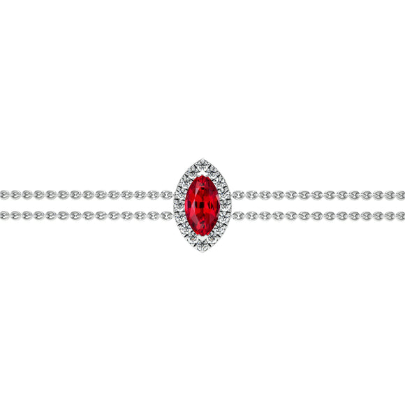 Bracelet rubis entourage diamant Coup de Foudre - 2