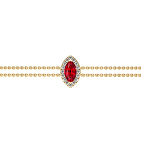 Bracelet rubis entourage diamant Coup de Foudre - 2