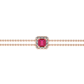 Bracelet rubis entourage diamant Coup de Foudre - 3