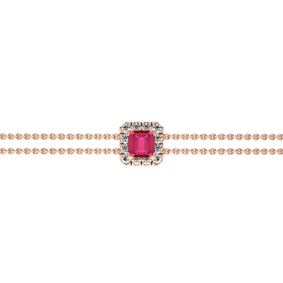 Bracelet rubis entourage diamant Coup de Foudre - 3