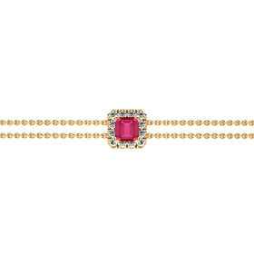 Bracelet rubis entourage diamant Coup de Foudre - 3
