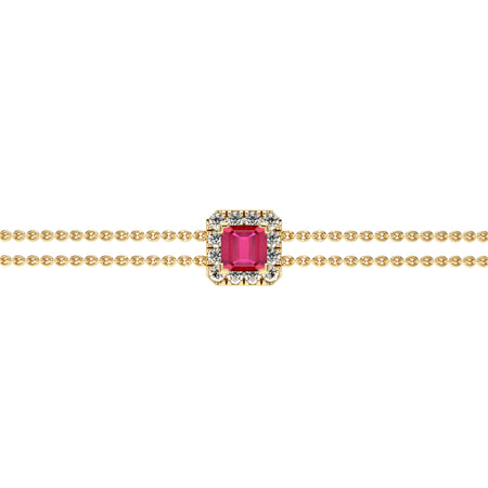 Bracelet rubis entourage diamant Coup de Foudre - 3