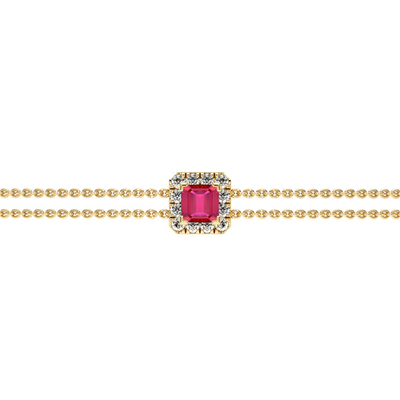 Bracelet rubis entourage diamant Coup de Foudre - 3