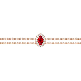 Bracelet rubis entourage diamant Coup de Foudre - 4
