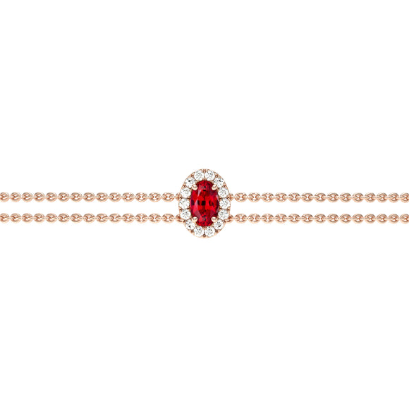 Bracelet rubis entourage diamant Coup de Foudre - 4