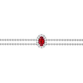 Bracelet rubis entourage diamant Coup de Foudre - 4