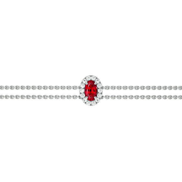 Bracelet rubis entourage diamant Coup de Foudre - 4