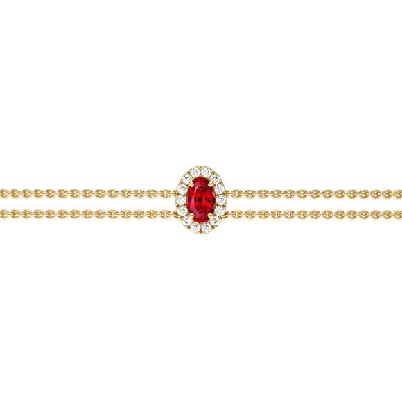 Bracelet rubis entourage diamant Coup de Foudre - 4