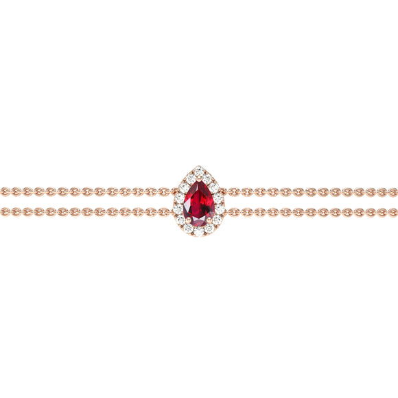 Bracelet rubis entourage diamant Coup de Foudre - 5