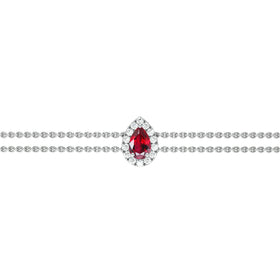 Bracelet rubis entourage diamant Coup de Foudre - 5