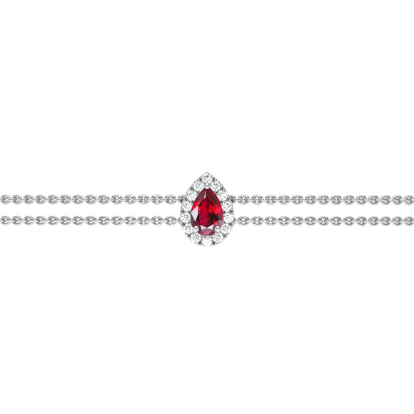 Bracelet rubis entourage diamant Coup de Foudre - 5