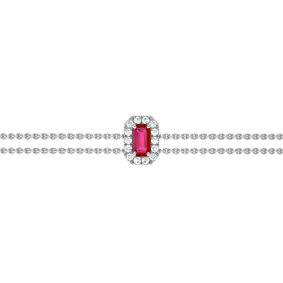 Bracelet rubis entourage diamant Coup de Foudre - 6