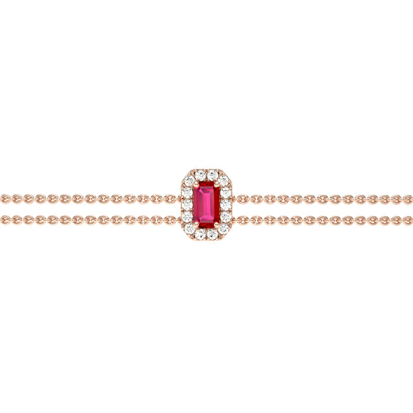 Bracelet rubis entourage diamant Coup de Foudre - 6