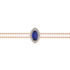 Bracelet saphir entourage diamant Coup de Foudre - 2