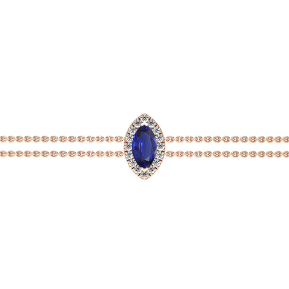 Bracelet saphir entourage diamant Coup de Foudre - 2