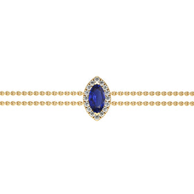 Bracelet saphir entourage diamant Coup de Foudre - 2