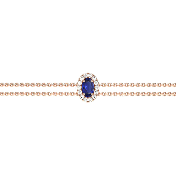 Bracelet saphir entourage diamant Coup de Foudre - 4