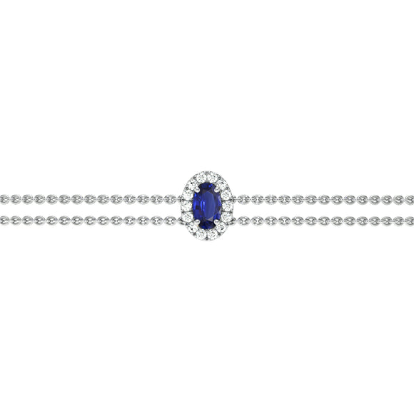 Bracelet saphir entourage diamant Coup de Foudre - 4
